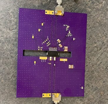 Amplifier board viewed from above